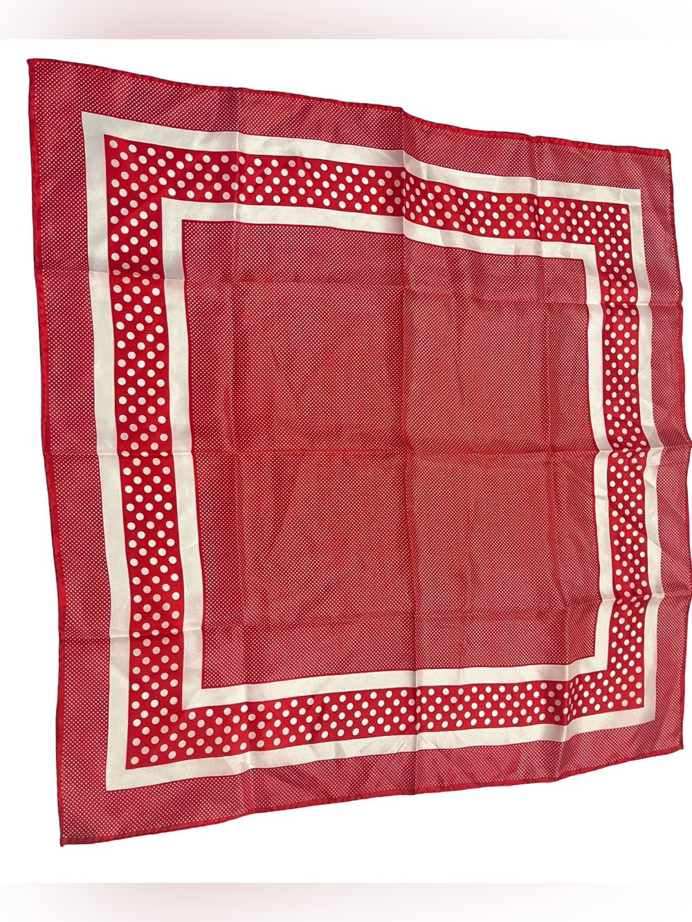 Vtg Red White Polka Dot Silk Square Scarf Sz 22x22 Japan Garfinckels Baar Beards